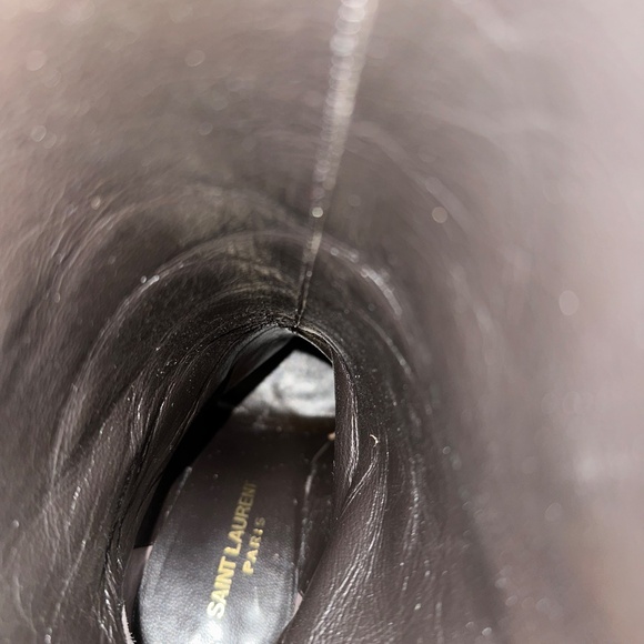 AUTHENTIC Saint Laurent *Ella* Studded Brown Suede Knee Boots IT 37/US 7 - Picture 16 of 16